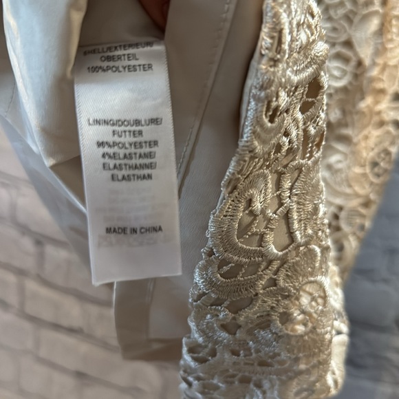 Aidan Mattox | Sleeveless Lace Jacquard Champagne Mini Cocktail Dress | Size 8 - Picture 4 of 8